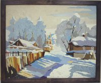 Картина из мармолеума  "Ранний апрель" (70 х 90 см)