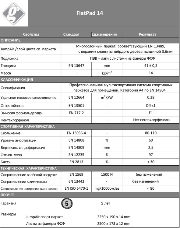 Grabo FlatPad 14 паркетная спортивная система Грабо ФлетПед 14 ясень натуральный Grabo FlatPad 14 паркетная спортивная система Грабо ФлетПед 14 ясень натуральный