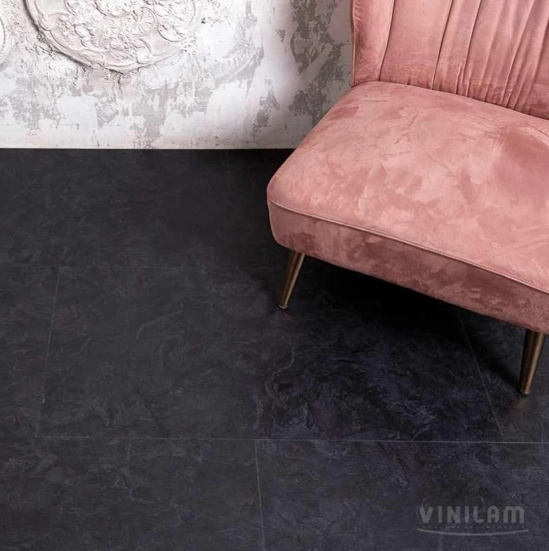 Vinilam CERAMO Glue Сланцевый Чёрный 61607 плитка ПВХ Винилам Керамо клеевая