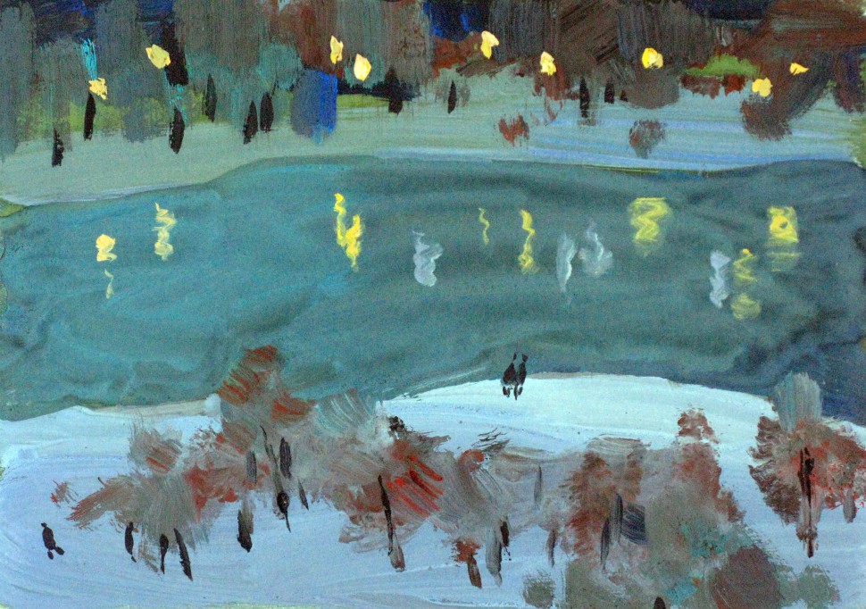 Москва-река ночью. 2010. Бумага, гуашь. 22 х 29 см.jpg