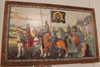 Картина из мармолеума "Выход войска Дмитрия Донского на поле Куликово" (2015, 130 х 215 см)