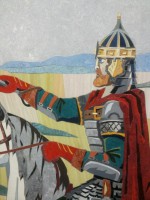 Картина из мармолеума "Выход войска Дмитрия Донского на поле Куликово" (2015, 130 х 215 см)