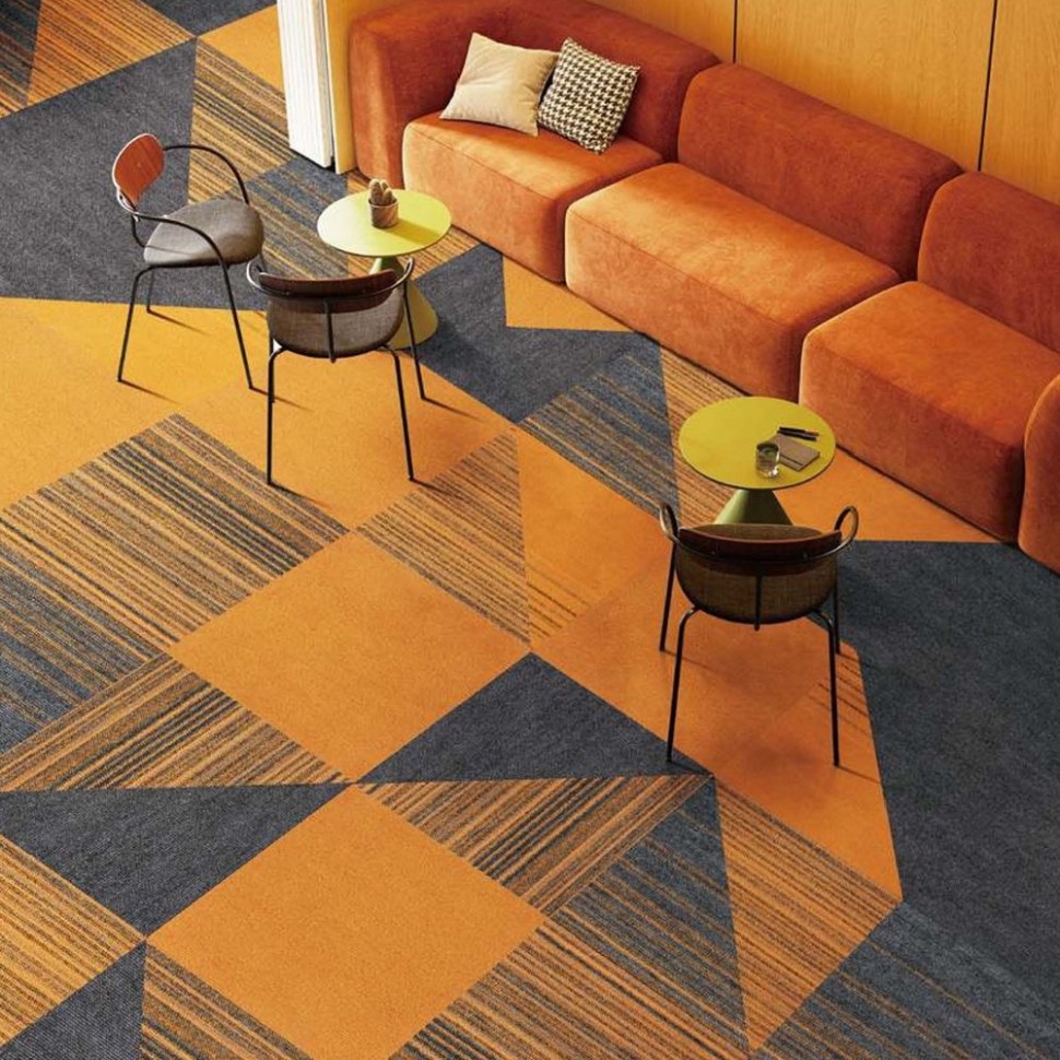 Intrefloor FIRT 666A ковровая плитка Фирт оранжево-серый полосатый Intrefloor FIRT 666A ковровая плитка Фирт оранжево-серый полосатый