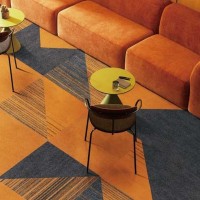 Intrefloor FIRT 666D ковровая плитка Фирт серо-оранжевый полосатый