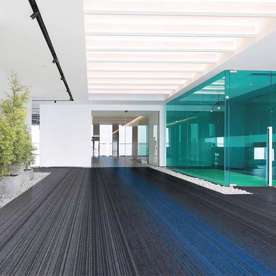Intrefloor FIRT 777D ковровая плитка Фирт серо-синий полосатый Intrefloor FIRT 777D ковровая плитка Фирт серо-синий полосатый